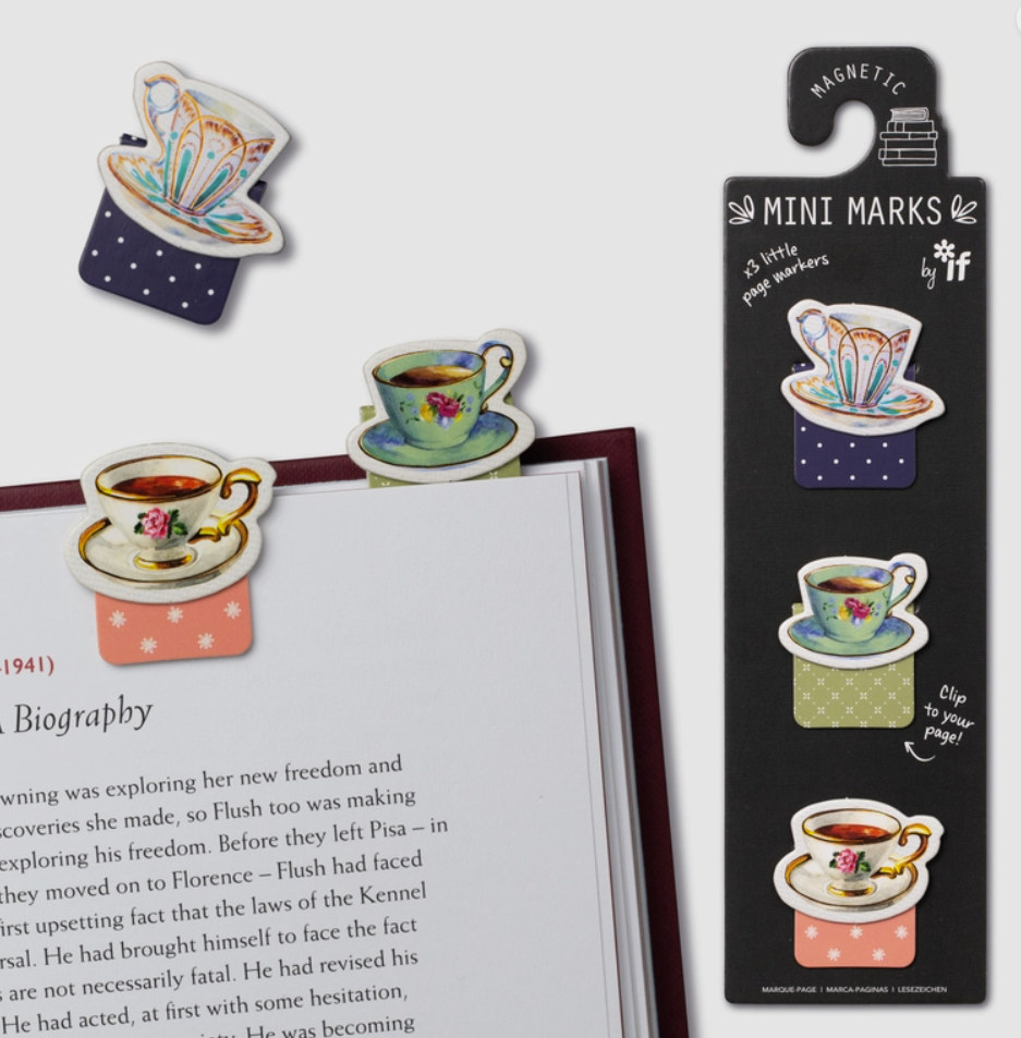 MiniMarks Bookmarks Tea Cups Black Cat Books & Oddities